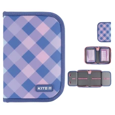 Пенал Kite 1 від.,2 відв., без наповнення K24-622-3 Purple Chequer