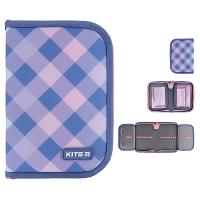 Пенал Kite 1 від.,2 відв., без наповнення K24-622-3 Purple Chequer