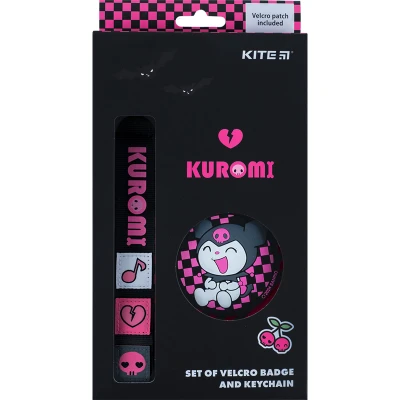 Набір бейдж на липучці та підвіска, 2 шт., HK24-3010-2 Kuromi