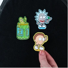 Набір бейджів на липучці, 3 шт., RM24-3012 Rick and Morty