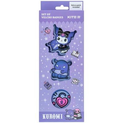 Набір бейджів на липучці, 3 шт., HK24-3012-1 Kuromi