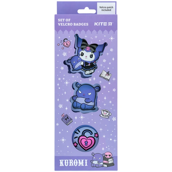 Набір бейджів на липучці, 3 шт., HK24-3012-1 Kuromi