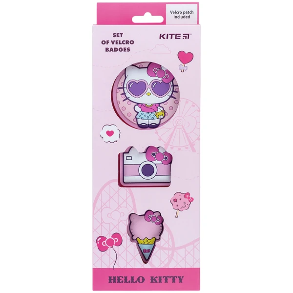 Набір бейджів на липучці, 3 шт., HK24-3012-2 Hello Kitty