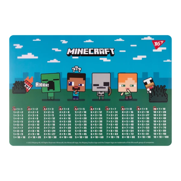 Підкладка пластикова "Minecraft. Boom. Таблиця множення", 492261 YES