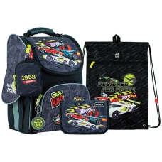 Набір рюкзак + пенал + сумка для взуття Kite SET_HW24-501S Hot Wheels