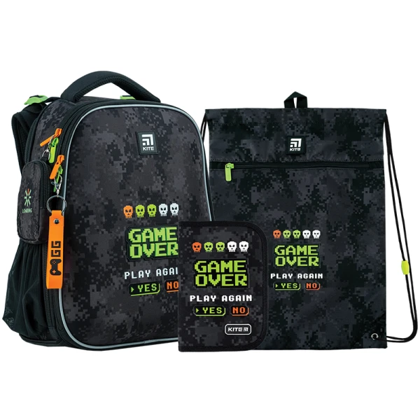 Набір рюкзак + пенал + сумка для взуття + гаманець Kite SET_K24-531M-6 Game Over