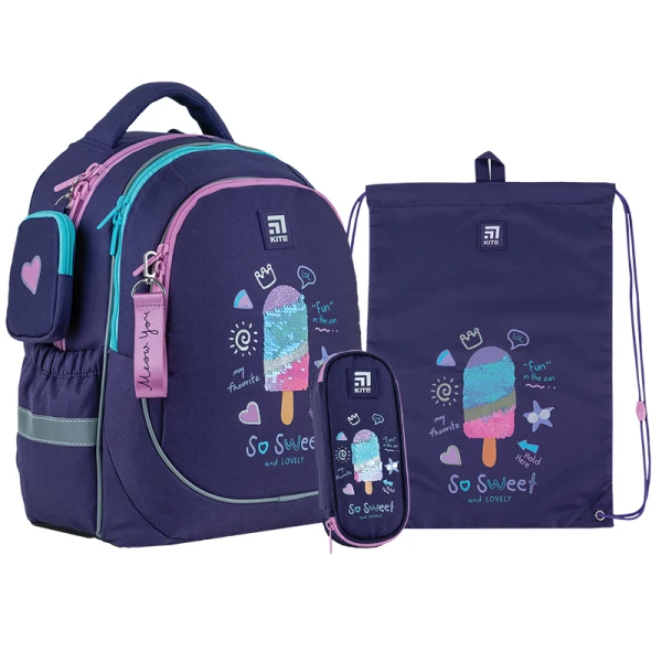 Набір рюкзак + пенал + сумка для взуття Kite SET_K24-700M-6 So Sweet