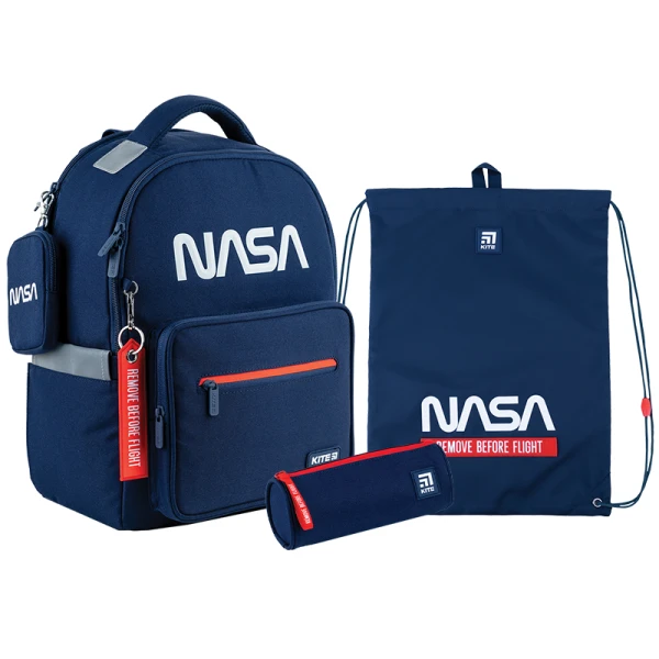 Набір рюкзак + пенал + сумка для взуття Kite SET_NS24-770M NASA