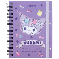 Блокнот вирубка, спіраль, на резинку, 80арк., А6 Kuromi HK24-229 Kite