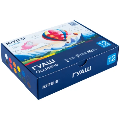 Фарби гуашеві, 12 кол., 20 мл Kite Classic K-063