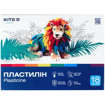 Пластилін, 18 кольорів, 360 г. Kite Classic K-085