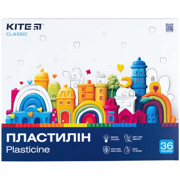 Пластилін, 36 кольорів, 720 г. Kite Classic K-078