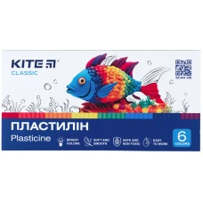 Пластилін, 6 кольорів, 120 г. Kite Classic K-081