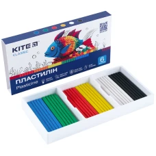 Пластилін, 6 кольорів, 120 г. Kite Classic K-081