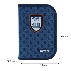 Пенал Kite 1 від., 2 відв., з наповненням K24-622H-2 College Line boy
