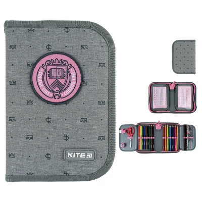 Пенал Kite 1 від., 2 відв., з наповненням K24-622H-1 College Line girl