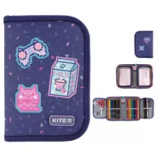 Пенал Kite 1 від., 2 відв., з наповненням K24-622H-5 Pixel Love