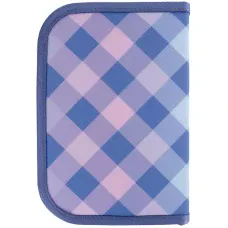 Пенал Kite 1 від., 2 відв.,з наповненням K24-622H-3 Purple Chequer