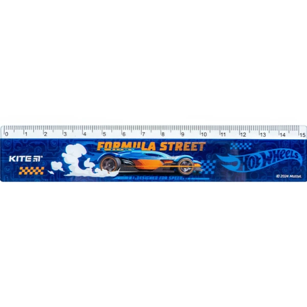 Лінійка пластикова, 15см. Hot Wheels HW24-090 Kite