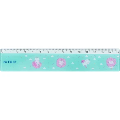 Лінійка пластикова, 15см. Rainbow Catcorn K24-090-2 Kite