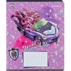 Зошит 12 арк., клітинка, УФ лак + глітер, Monster High MH24-232 Kite