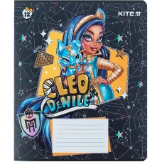 Зошит 12 арк., клітинка, УФ лак + глітер, Monster High MH24-232 Kite