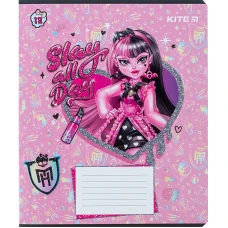 Зошит 12 арк., клітинка, УФ лак + глітер, Monster High MH24-232 Kite