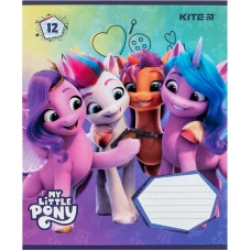 Зошит 12 арк., коса, УФ лак + глітер, My Little Pony LP24-235 Kite