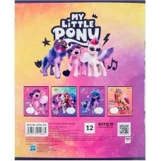 Зошит 12 арк., коса, УФ лак + глітер, My Little Pony LP24-235 Kite