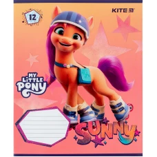 Зошит 12 арк., коса, УФ лак + глітер, My Little Pony LP24-235 Kite