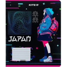 Зошит 12 арк., лінія, гібр. лак + УФ лак, Kite Anime K24-234-1