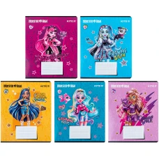 Зошит 12 арк., лінія, гібр. лак + УФ лак, Monster High MH24-234 Kite