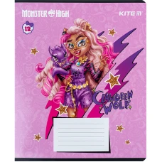 Зошит 12 арк., лінія, гібр. лак + УФ лак, Monster High MH24-234 Kite