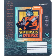 Зошит 18 арк., клітинка, гібр. лак + УФ лак, Transformers TF24-236 Kite