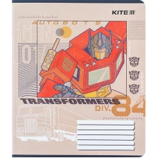 Зошит 18 арк., клітинка, гібр. лак + УФ лак, Transformers TF24-236 Kite