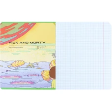 Зошит 18 арк., клітинка, софт тач + УФ лак, Rick and Morty RM24-236 Kite