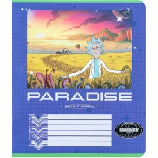 Зошит 18 арк., клітинка, софт тач + УФ лак, Rick and Morty RM24-236 Kite