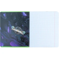 Зошит 18 арк., клітинка, софт тач + УФ лак, Rick and Morty RM24-236 Kite