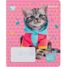 Зошит 18 арк., лінія, софт-тач + УФ лак, Studio Pets SP24-237 Kite