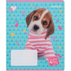 Зошит 18 арк., лінія, софт-тач + УФ лак, Studio Pets SP24-237 Kite