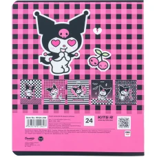 Зошит 24 арк., клітинка, софт тач + УФ лак, Kuromi HK24-238 Kite