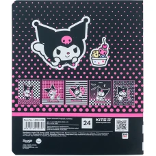 Зошит 24 арк., клітинка, софт тач + УФ лак, Kuromi HK24-238 Kite