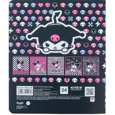 Зошит 24 арк., клітинка, софт тач + УФ лак, Kuromi HK24-238 Kite