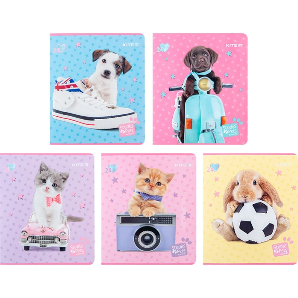 Зошит 24 арк., клітинка, софт тач + УФ лак, Studio Pets SP24-238 Kite