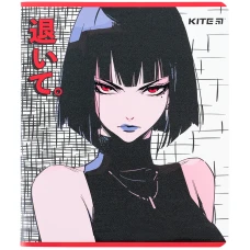 Зошит 48 арк., клітинка, гібр. лак + УФ лак, Kite Anime K24-259-2 Kite