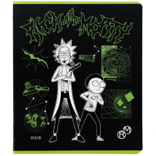 Зошит 48 арк., клітинка, гібр. лак + УФ лак, Rick and Morty RM24-259 Kite