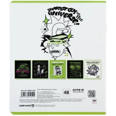 Зошит 48 арк., клітинка, гібр. лак + УФ лак, Rick and Morty RM24-259 Kite