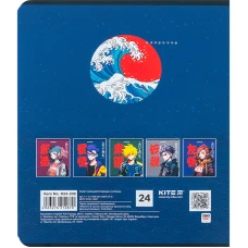 Зошит 24 арк., клітинка, софт тач + УФ лак, Kite Anime K24-238