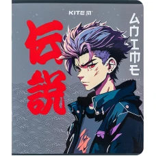 Зошит 24 арк., клітинка, софт тач + УФ лак, Kite Anime K24-238