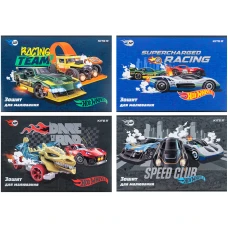 Зошит для малювання, 12 арк., скоба, гібр. лак + УФ лак,  Hot Wheels HW24-241 Kite